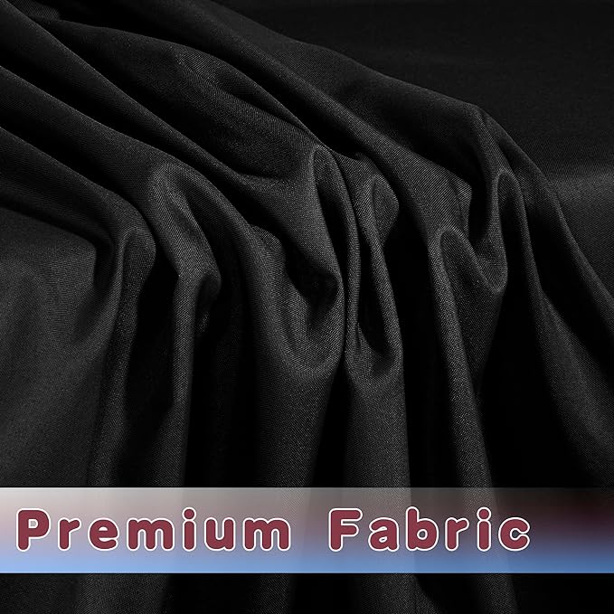 HolidayIdeas 2 Pack Fitted Table Clothes - 48 x 30 Inch - Black Rectangle Tablecloths for 4 Foot Tables, Fabric Table Cover Protector for Parties, Craft Show, Trade Show