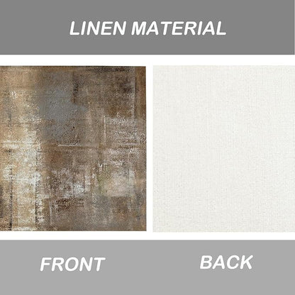 Brown Gray Placemats Set of 4 Modern Place Mats Indoor Abstract Art Table Mat Washable Linen Waterproof Heat Resistant Placemats for Dining Tables, 18 X 12 Inch
