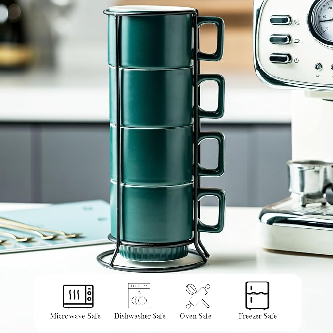 Miamolo Stackable Coffee Mugs Set of 4 - Image 3