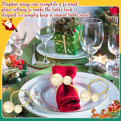 Sliner 36 Pcs Pearl Napkin Rings - Image 4