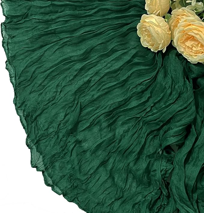 6Pack Emerald Green Cheesecloth Table Runner 17x108 inch Sheer Table Runner | - Image 6