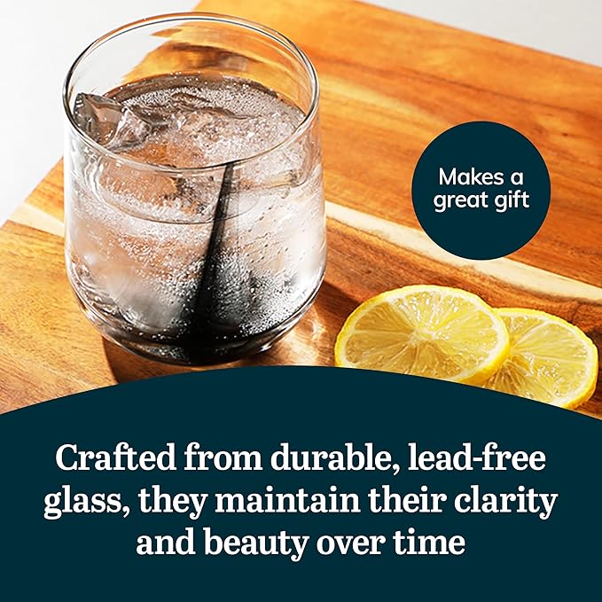 Libbey Ascent Black Ribbon Tumbler and Rocks Drinking Glasses Set of 16 - Image 5
