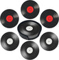 Record Coasters Leather Round Drink Coasters 6 Pcs Set with Holderor for Cup Drink Coffee Table Bar Home Decor