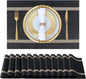 FAVE Placemats Set of 12 Black Placemats Woven with Golden Thread Vinyl Placemat for Wedding, Banquet, Birthday, Party, Restaurant Decorations(Black, 12"x18"-12PCS)
