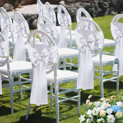 VACVELT White Satin Table Runners, 12x72 Inch, 2 Pack, Scalloped Edge | Silky - Image 9