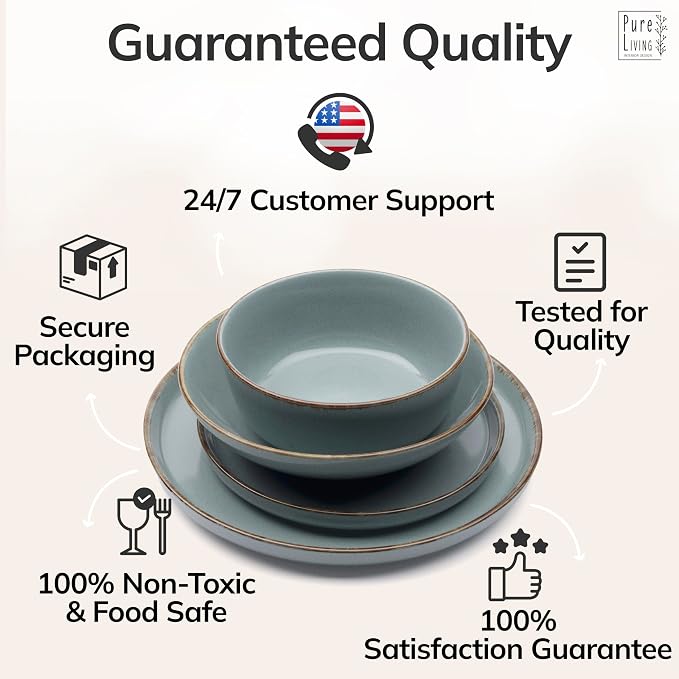 32 Piece Stoneware Dinnerware Set - Image 8
