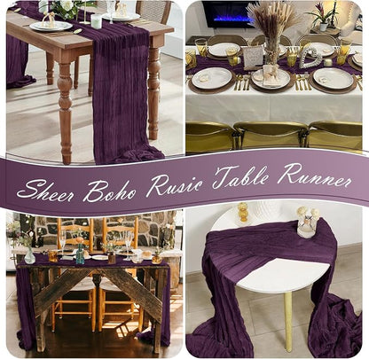 30 Pack Dark Purple Cheesecloth Table Runner 17 x 108 inch Cheese Cloth Table - Image 7