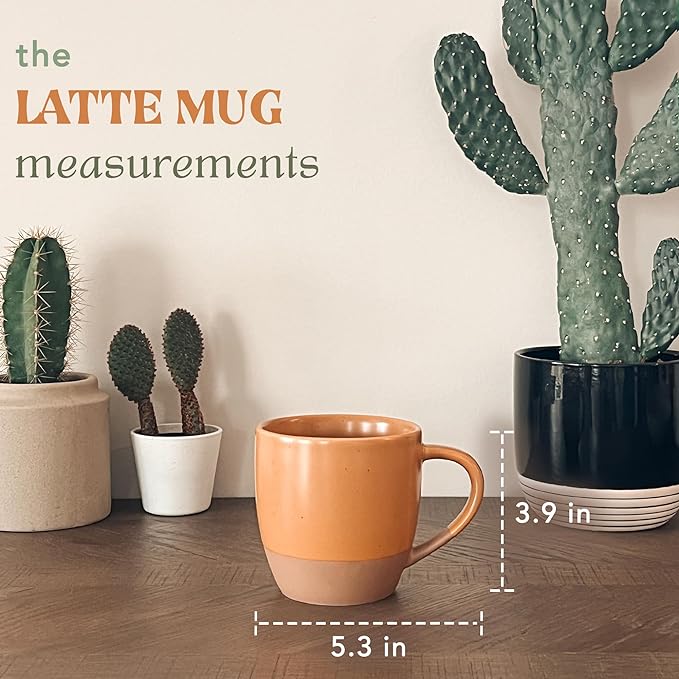 Mora Ceramic Artisan Matte Large Latte Mug Set of 4, 16oz - Image 2