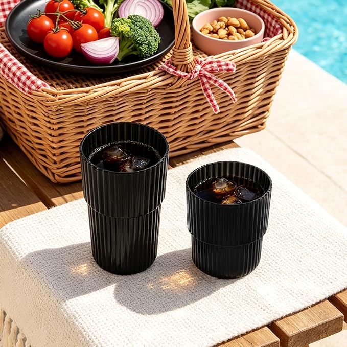 12 Pack Plastic Wine Glasses, 16 Oz Highball Glasses & 12 Oz Cocktail Glasses - Image 3
