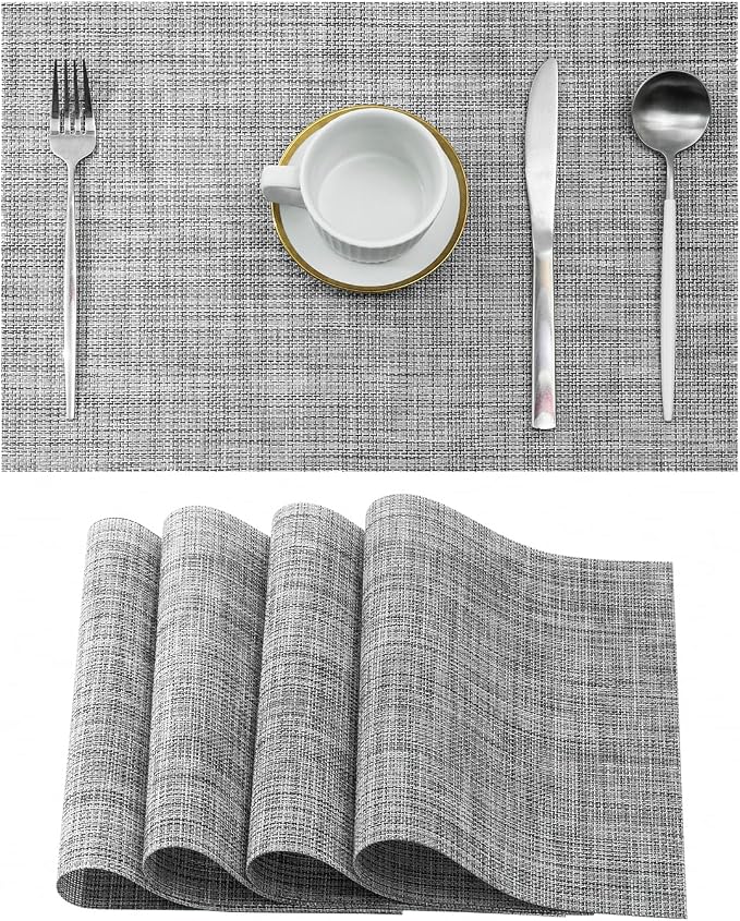 Leetaltree Linen Grey Placemats Set of 4 by Leetaltree-ArtatEveryTable