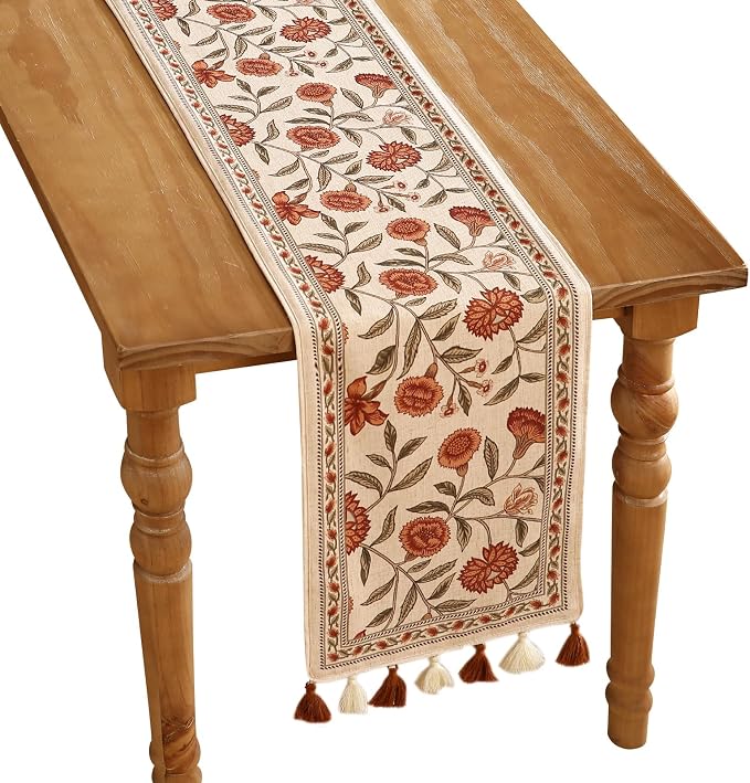 Designer French Linen Table Runner, Kitchen Decor, Dining Table, Thanksgiving by Isaennehomedecoration