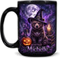Hyturtle Personalized Halloween Bear Mug, Custom Name Gift by Hyturtle