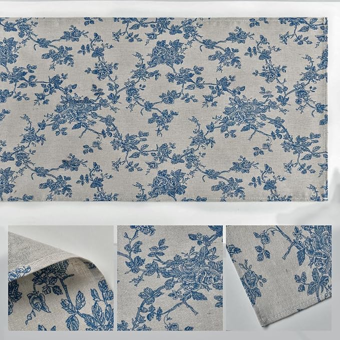 Artoid Mode Dark Grey 13x60 Inch Chinoiserie Table Runner | Monochrome sketch - Image 5