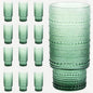 Large Capacity 16 oz Hobnail Drinking Glasses Set of 12, Vintage Glassware by Cowjut