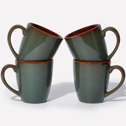 Pokini Coffee Mug 14 oz, Ceramic Coffee Mugs Set of 4, Reactive Glaze Mug by Pokini