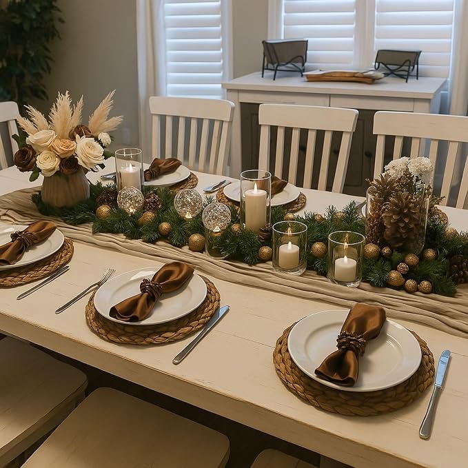 12 Pack Brown Cheesecloth Table Runner – 10FT x 12pcs Rustic Gauze Table Runners - Image 6