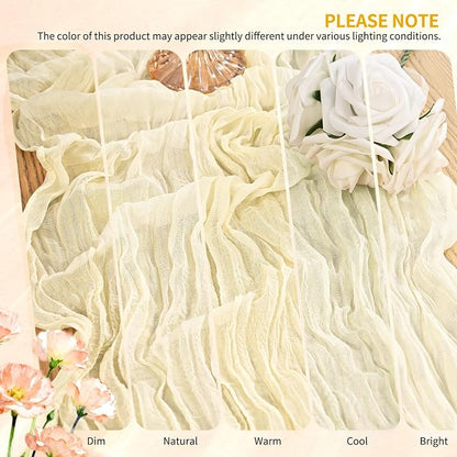 30 Pack Cheesecloth Table Runner 10FT Beige Table Runner Boho Gauze Cheese - Image 7