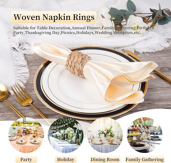 Napkin Rings Set of 6, Thanksgiving Napkin Rings Table Decor Handmade by - Image 3