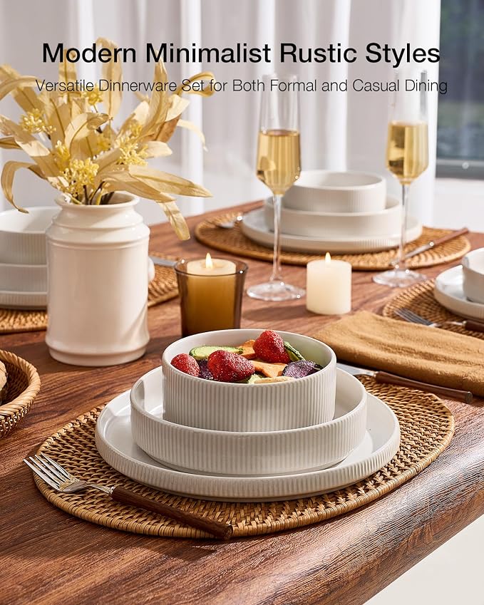 Famiware Star Stoneware Dinnerware Sets, 12-Piece Dishes - Image 3