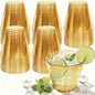 Glowserve 9 OZ Gold Disposable Plastic Cups Cocktail Cup 150 Pack | Fancy by glowserve