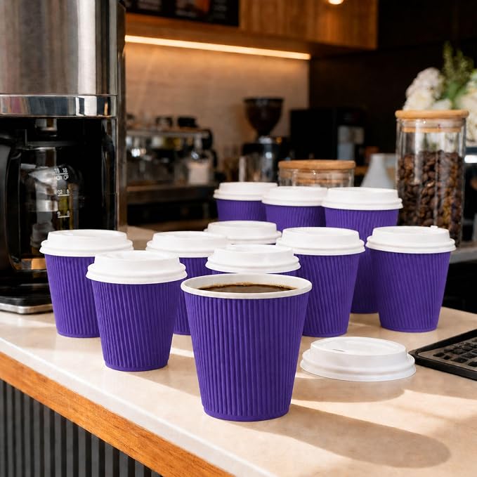 Restaurantware 8 Ounce Double Wall Disposable Coffee Cups, 500 Insulated Royal - Image 3