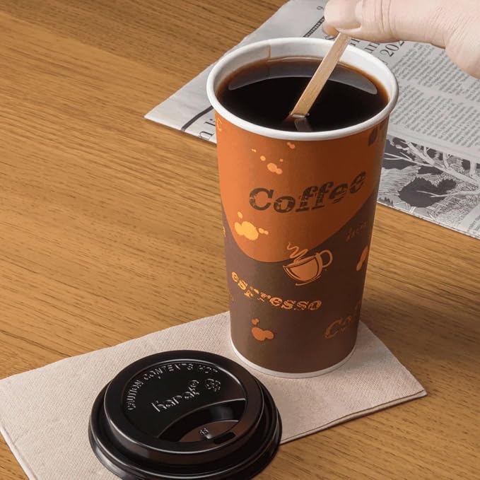 Karat 20 oz Paper Hot Coffee Cups Disposable, Leak-Resistant Double Poly-Lined - Image 4