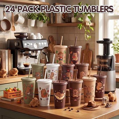 Skylety 24 Pcs Capybara Plastic Tumblers Bulk - Image 4