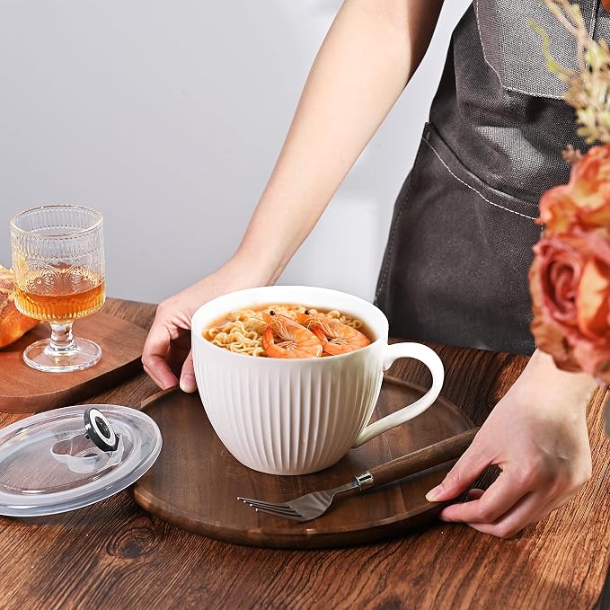 24oz Soup Mug with Handle & Lid, Microwave Soup Bowl/Cup, Ice Cream and - Image 7