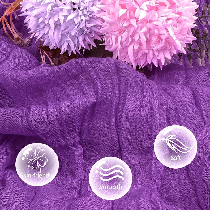 12 Pack Purple Cheesecloth Table Runner 17 x 108 Inch | Boho Gauze Cheese Cloth - Image 5