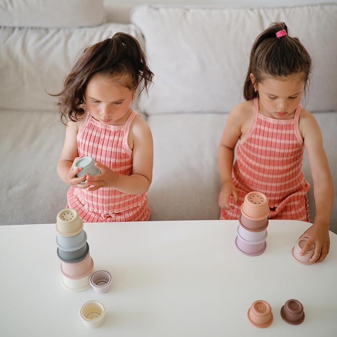 mushie Stacking Cups Toy 8pcs | Made in Denmark - Image 6