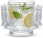 Kingrol 6 Pack SMALL 9 oz Drinking Glasses, Vintage Embossed Tumblers by Kingrol
