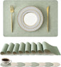 Leetaltree Reversible Faux Leather Placemats and Coasters Set of 16, 12x17 Inch by Leetaltree-ArtatEveryTable