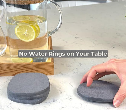 Stone Coasters Slate Set of 4, Absorbent Diatomaceous Earth Coasters - Image 7