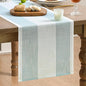 Artoid Mode Ice Blue Farmhouse Rustic Table Runner, Seasonal Macrame Fabric by ArtoidMode