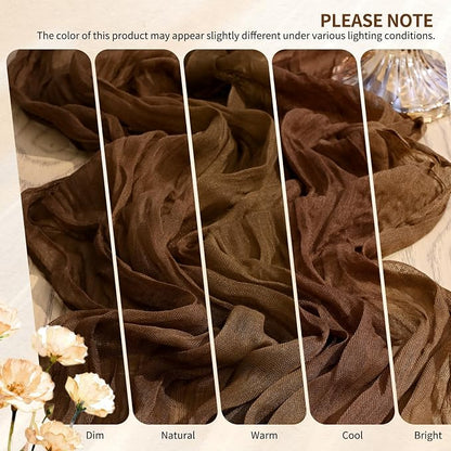 4 Pack Cheesecloth Table Runner 10FT Brown Table Runner Boho Gauze Cheese Cloth - Image 7