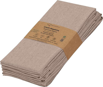 Ruvanti Cloth Napkins Set of 6, 18x18 Reusable Napkins Cloth Washable, Soft & Durable Table Napkin, Poly Cotton Fabric Dinner Napkins for Parties, Christmas, Thanksgiving, Weddings - Rust