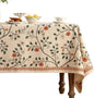ISAENNE Designer Floral Small Square Tablecloth,French Linen Light Beige Indoor Table Cloth,Fall Wrinkle Resistant Decor Tablecloths for Dining Thanksgiving Kitchen Party,55"*55"-Flora A