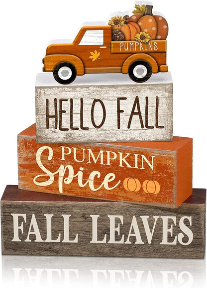 Moucuny 4 Pcs Fall Decoration for Home Fall Truck Decor Thanksgiving Tiered by Moucuny