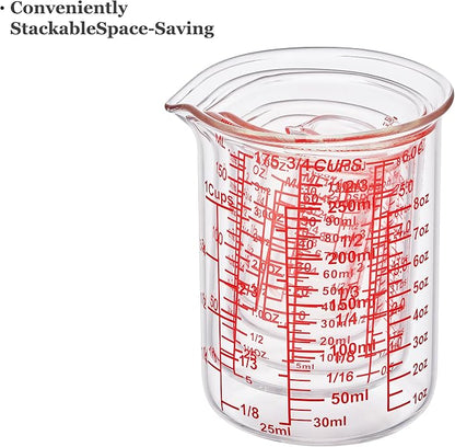 Ackers 7-Piece Glass Measuring Cup Set, Borosilicate Beaker Style Nesting - Image 8