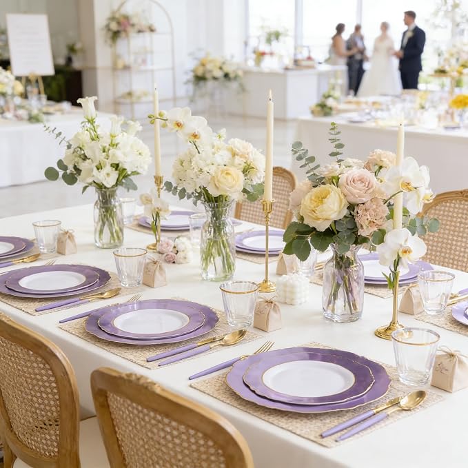 60pcs Purple Plates Disposable - Image 8