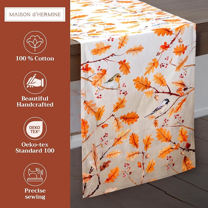 Maison d' Hermine Table Runner 100% Cotton 14.50" x 72" | Table Runners 72 - Image 2