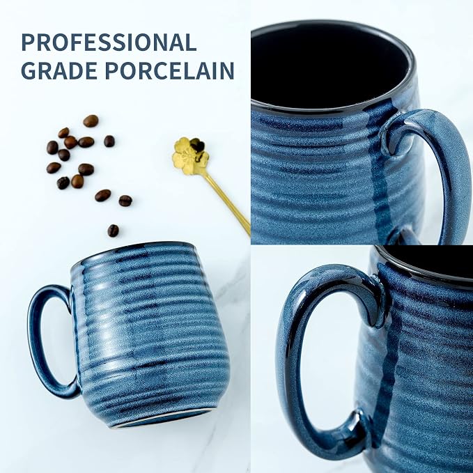 Hasense Large Coffee Mugs Set of 2, Ceramic 20 oz Coffee Cups - Image 7