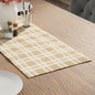 Encasa XO Table Runner, Woven Cotton Dining Runner 13"x36" Franca Beige Checks by EncasaXO