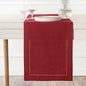 D'Moksha Homes Linen Red Table Runner 48 Inches - Classic Hemstitch, 100% Pure Linen Coffee Table Runner 14 x 48 Inch Ideal for Dresser Tables, Valentines, Spring