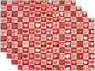 Valentines Day Table Mats - Red Heart Placemats Set of 4 Pink Love Place Mat 12x18 for Dining Kitchen Farmhouse