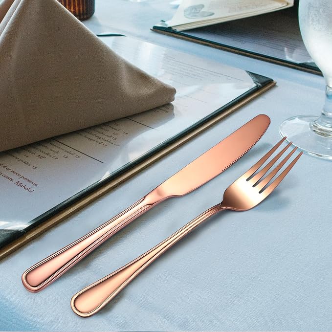 20 Pieces Rose Gold Flatware Set - Image 9