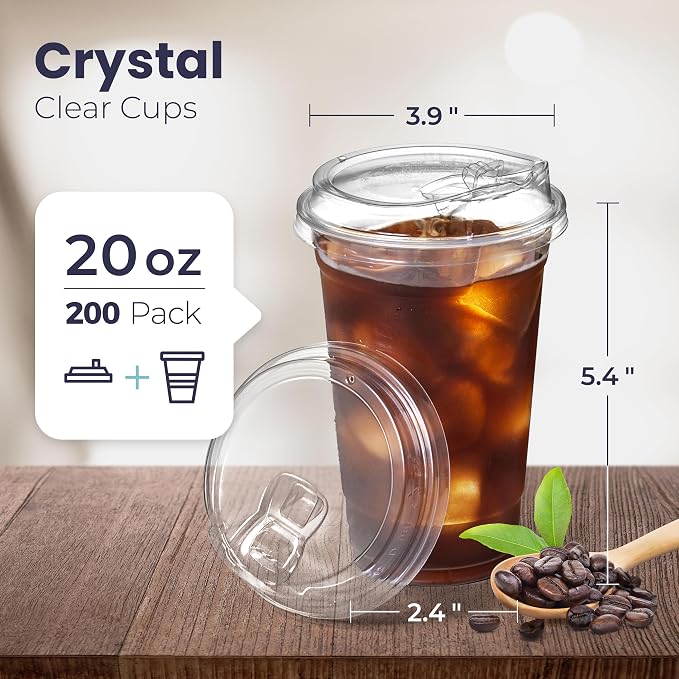 Fit Meal Prep 200 Pack 20 oz Clear Plastic Cups - Image 2