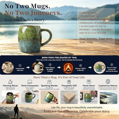 Handmade 22oz Ceramic Coffee Mug, Ergonomic Large Handle, Ideal Gift - Image 5