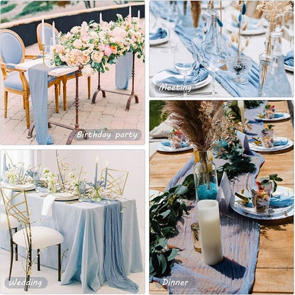 12 Pack 13Ft Cheesecloth Boho Gauze Table Runner - Image 6