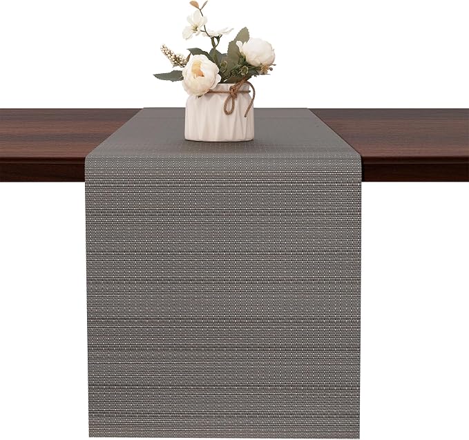 Table Runner 55 Inches Long, Vinyl Woven Heatproof Table Runners | Washable by Banchif
